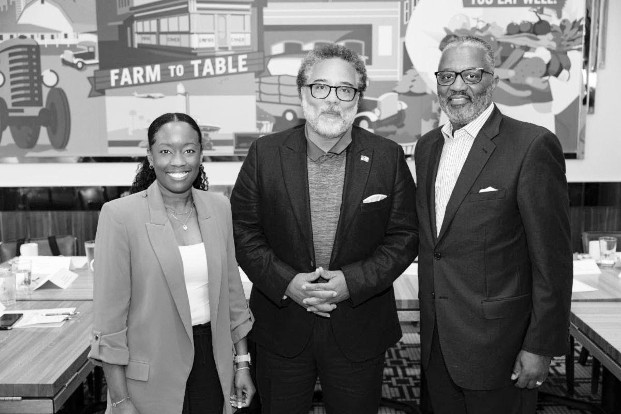 Photo courtesy PGCEDC Left to right, Prince George’s County Economic Development Corporation Interim President & CEO Ebony Stocks, CEcD, Maryland Commerce Secretary Harry Coker, Jr., and Prince George’s County Economic Development Corporation Executive Director of Business Development Larry Hentz