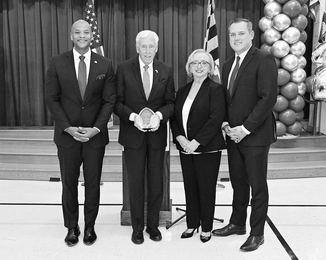 Hoyer, Maryland State Department of Education Celebrate 25 Years of Judy Center Early Learning Hubs  Photo credit Joe Andrucyk, Maryland Governor’sPress Office Governor Wes Moore celebrated the Judy Center 25th Anniversary at Rosa L. Parks Elementary School, on Nov. 6, 2025. The celebration honored the visionary leadership and legacy of Congressman Hoyer’s late wife and early childhood advocate Judith P. Hoyer. With Gov. Moore are (L to R) Congressman Steny H. Hoyer (MD-05), Dr. Carey M. Wright, State Superintendent of Schools, and Dr. Joshua Michael, State Board of Education President.