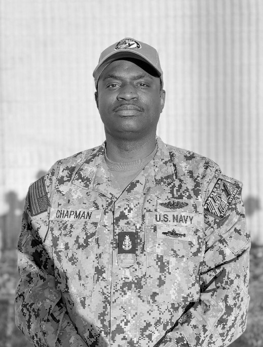U.S. Navy Photo by Shelby Thompson/Released Senior Chief Petty Officer Dwayne Chapman, Fleet Liaison and Senior Enlisted Advisor for Program Management Office Flight Systems, Strategic Systems Programs.