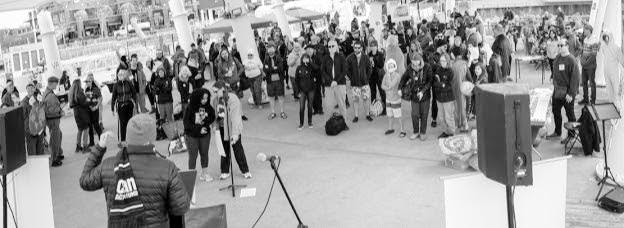 Photo courtesy Chesapeake Climate Action Network Hundreds of activists gathered at National Harbor on Feb. 21 at the Chesapeake Climate Action Network’s 21st Annual Polar Bear Plunge to “Keep Winter Cold”.